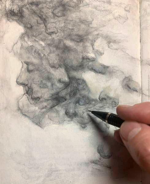 Абстрактный рисунок с использованием графита