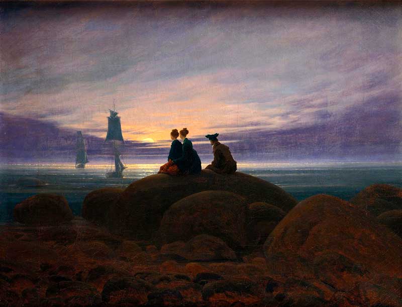 Восход луны над морем (1822) Каспара Давида Фридриха. Источник Wikimedia Commons