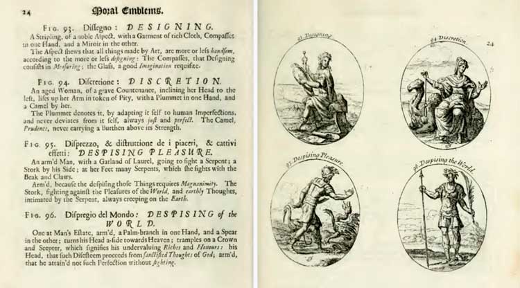 Разворот из издания 1709 года «Иконологии» Чезаре Рипа.
