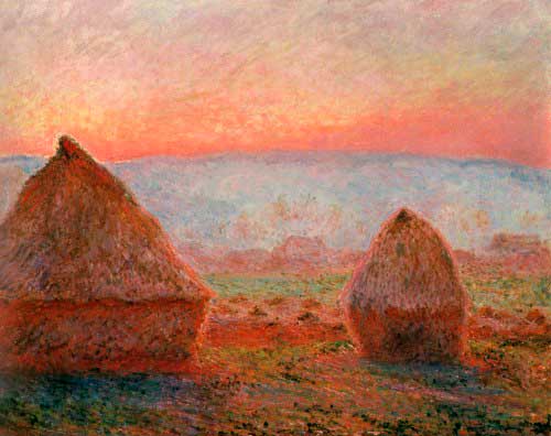 Стога сена в Живерни, вечернее солнце (1888 г.), Клод Моне. Источник Wiki Art