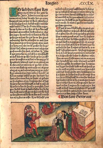 Страница-фолио из «Золотой легенды» Якоба де Варагине (1228–1298). Напечатано Антоном Кобергером, 1488 г.