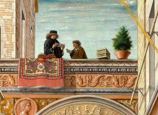 Фрагмент картины Карло Кривелли «Благовещение со святым Эмидием» (1486 г.). Масло на панели. Национальная галерея, Лондон. Источник Wikimedia Commons