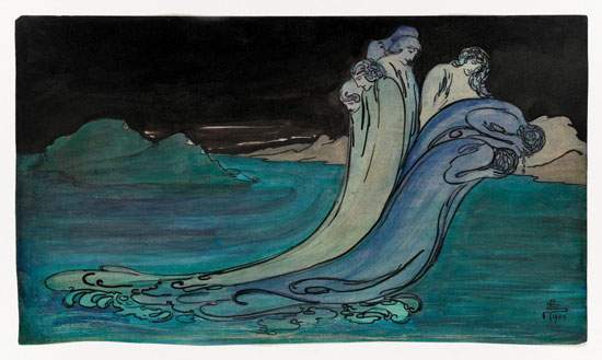 Памела Колман Смит, Волна (1903). Собрание Музея американского искусства Уитни.